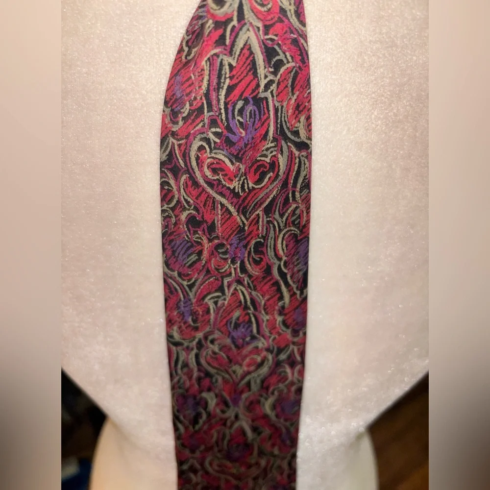 Lot of 3 Patterned Designer Ties: Fendi, Valentino, Christian Dior Luxury Preppy